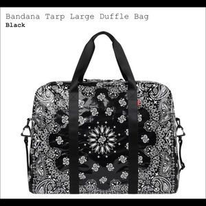 New black SUPREME bandana tarp large duffle bag